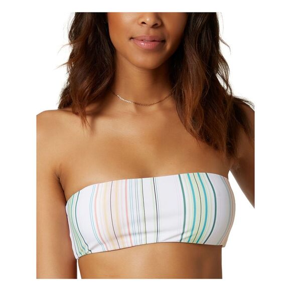 NWT O'NEILL Women's Multi Color Tie Dreamland Beach Bandeau Swimsuit Top L - Picture 3 of 4